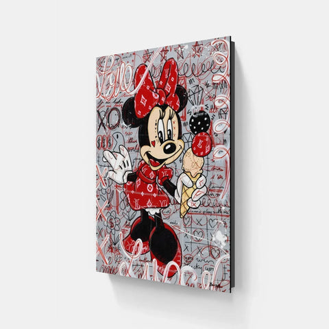 A mickey mouse painting on a wall