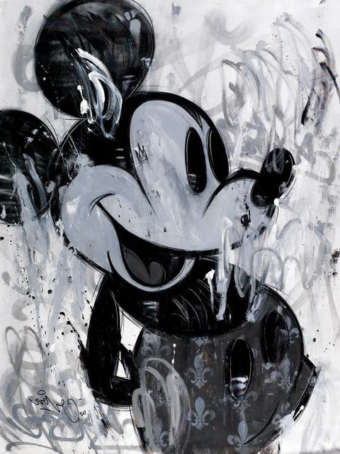 A painting of a mickey mouse