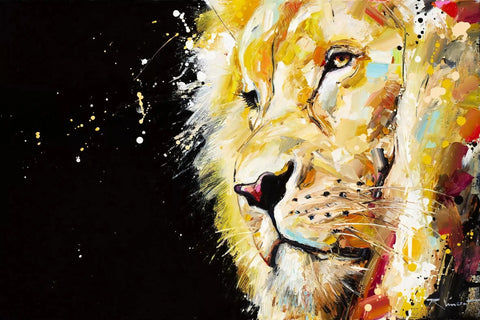 A painting of a lion