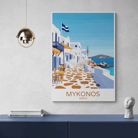 Mykonos travel poster.