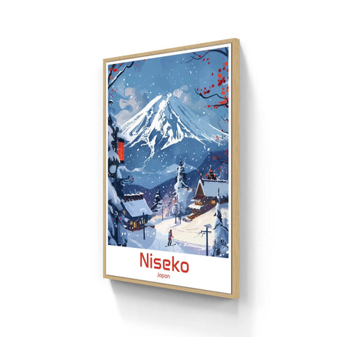 Framed winter landscape art.