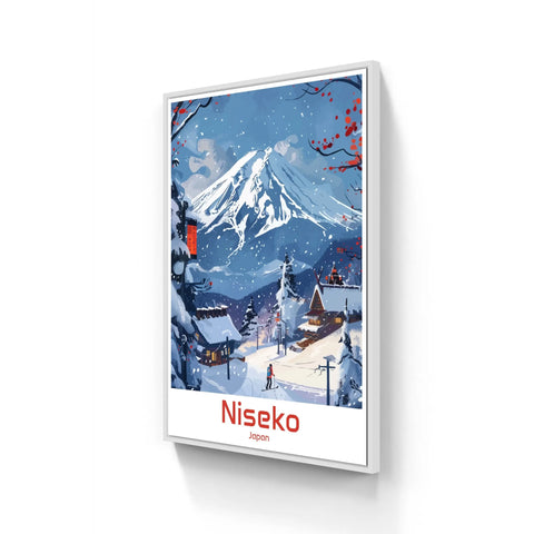 Framed winter landscape art.