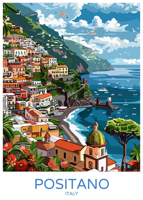 Colorful coastal Italian town.