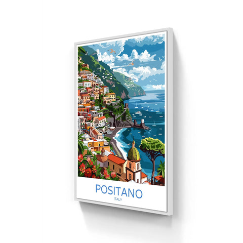 Framed Positano Italy print.