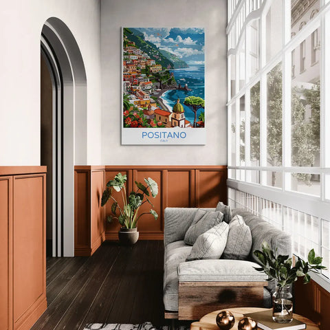 Positano Italy travel poster.