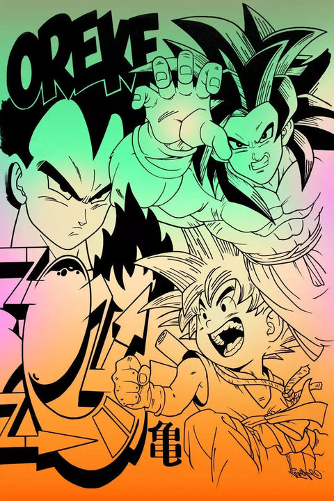 A drawing of some pokemon characters