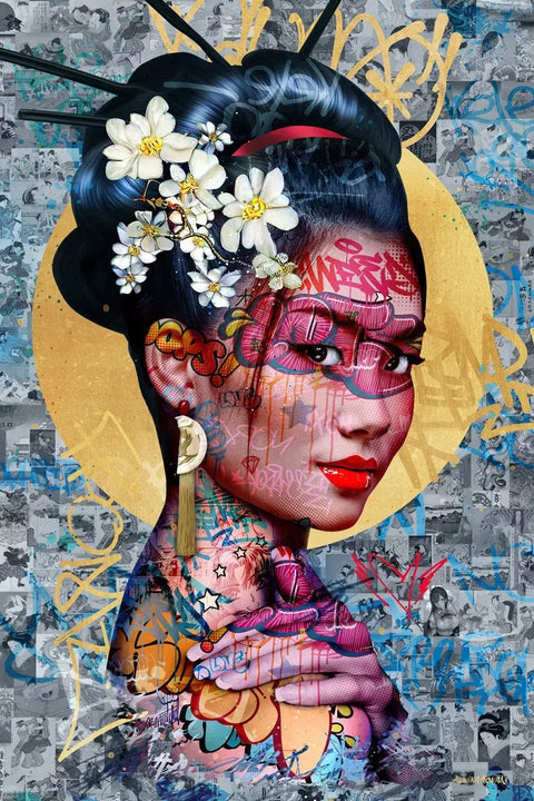 A woman with a flower in her hair