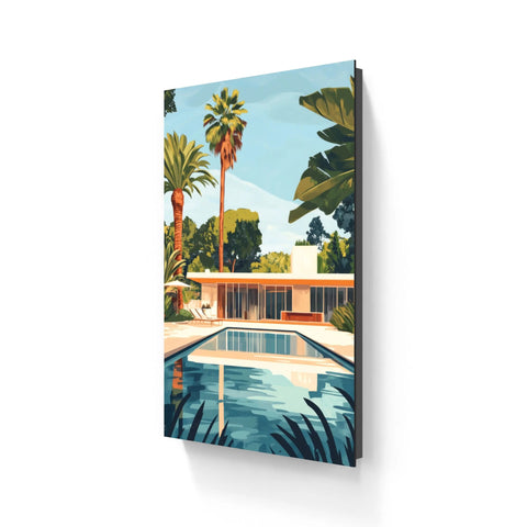 Palm Springs pool scene art.