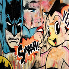 A painting of batman and batmangirls