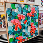 Textured floral abstract painting.