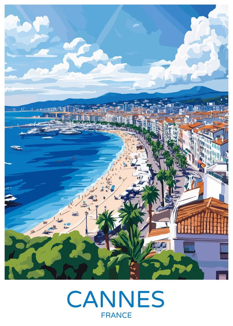 Cannes, France coastal cityscape.