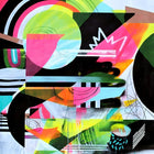 A painting with many different colors and shapes