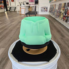 Mint green 3D-printed planter or pot with geometric shapes.