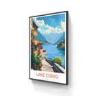 Framed Lake Como travel poster.