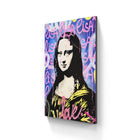 Canvas print featuring a graffiti-style rendition of the Mona Lisa against a colorful background.
