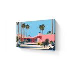 Pink mid-century modern house.