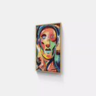 Painting of a woman with a green face and a blue nose