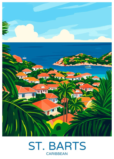Vibrant St. Barts Caribbean landscape.