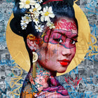 A woman with a flower in her hair