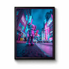 A framed original aluminium artwork titled tokyo kweam featuring a purple and pink kaws character holding ice cream