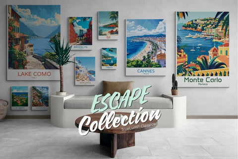 Vintage travel poster collection.