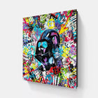 A star wars artwork piece on a wall