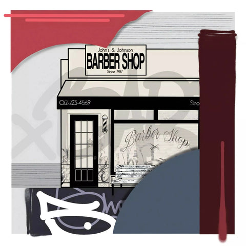 Barber Shop By Niack - Limited Edition Handcrafted Canvas Art Prints